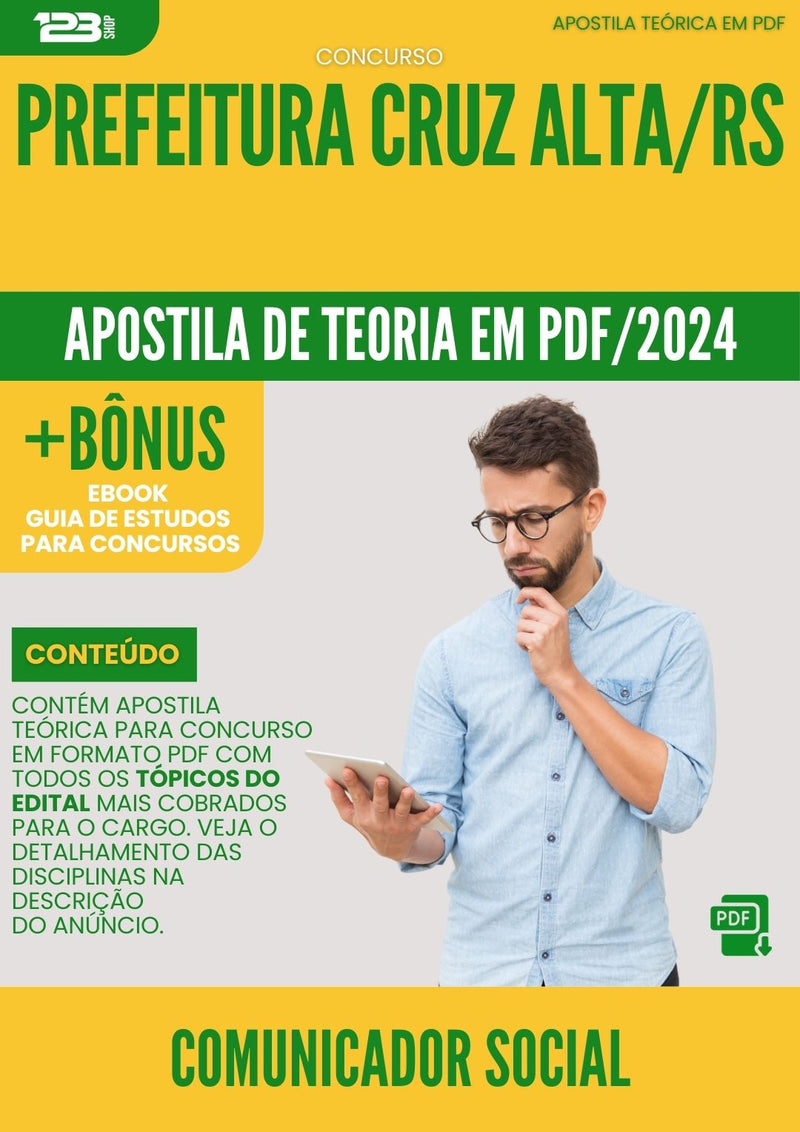 Apostila Teórica para Concurso Comunicador Social Prefeitura Cruz Alta RS 2024