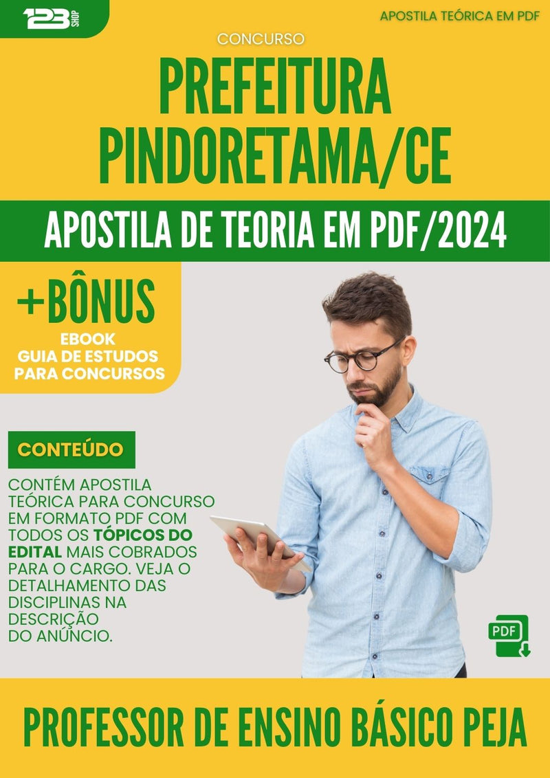 Apostila Teórica para Concurso Prefeitura Pindoretama CE 2024 Professor De Ensino Básico PEJA