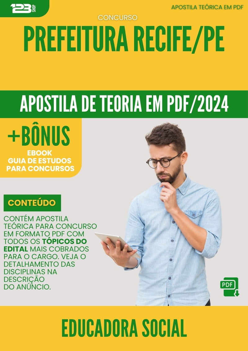 Apostila Teórica para Concurso Prefeitura Recife PE 2024 Educadora Social