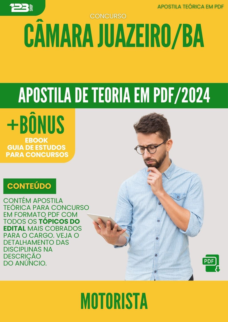 Apostila Teórica para Concurso Câmara Juazeiro BA 2024 Motorista