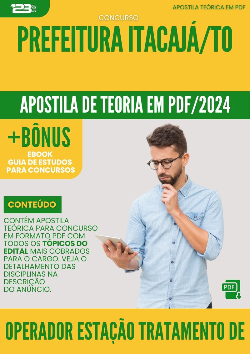 Apostila Teórica para Concurso Operador Estação Tratamento de Esgoto Prefeitura Itacajá TO 2024