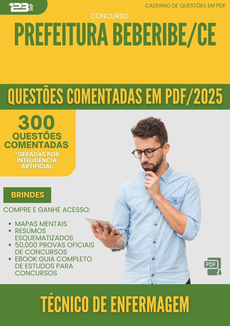 1000 Questões Comentadas para Concurso Tecnico De Enfermagem da Prefeitura Beberibe Ce 2025 - 400 Questões