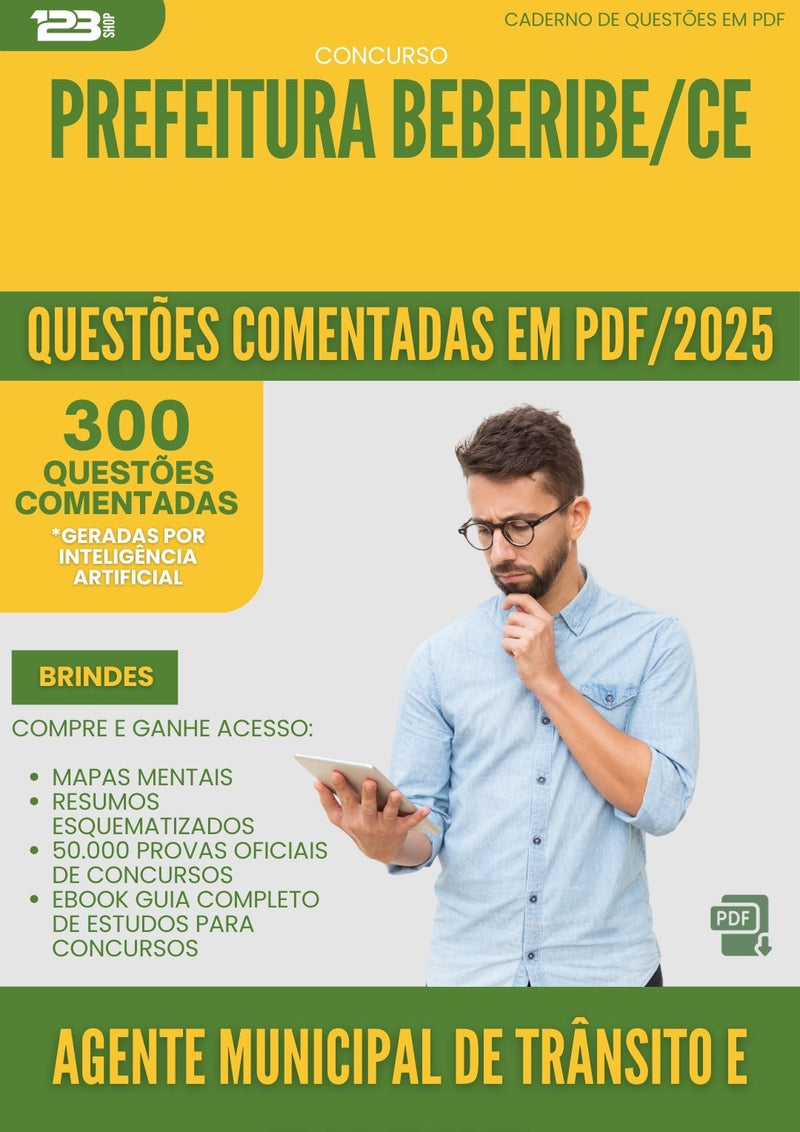 1000 Questões Comentadas para Concurso Agente Municipal De Transito E Transporte da Prefeitura Beberibe Ce 2025 - 400 Questões