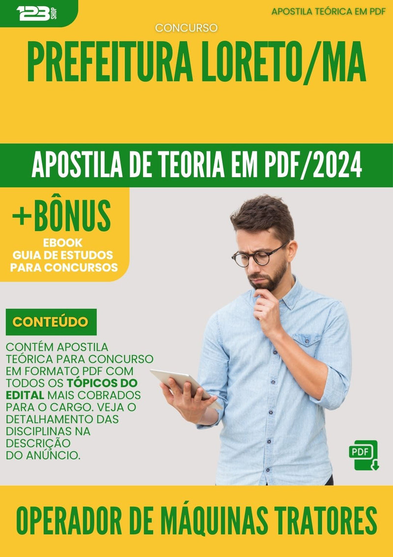 Apostila Teórica para Concurso Operador de Máquinas Tratores Prefeitura Loreto MA 2024