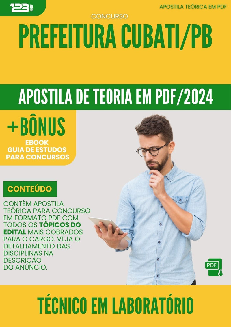 Apostila Teórica para Concurso Prefeitura Cubati PB 2024 Técnico Em Laboratório