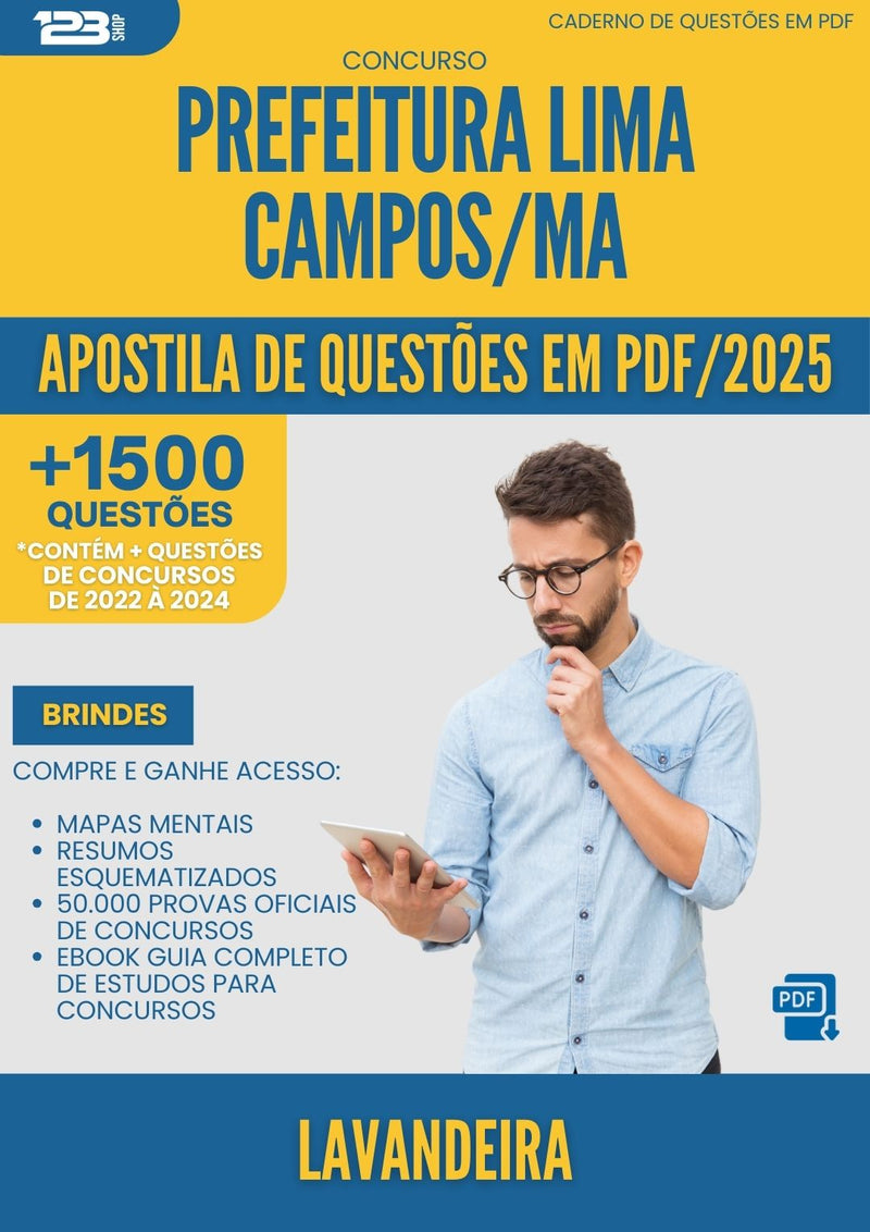 Apostila de Questões para Concurso da Prefeitura Lavandeira Lima Campos Ma 2025 - Mais de 1.500 Questões