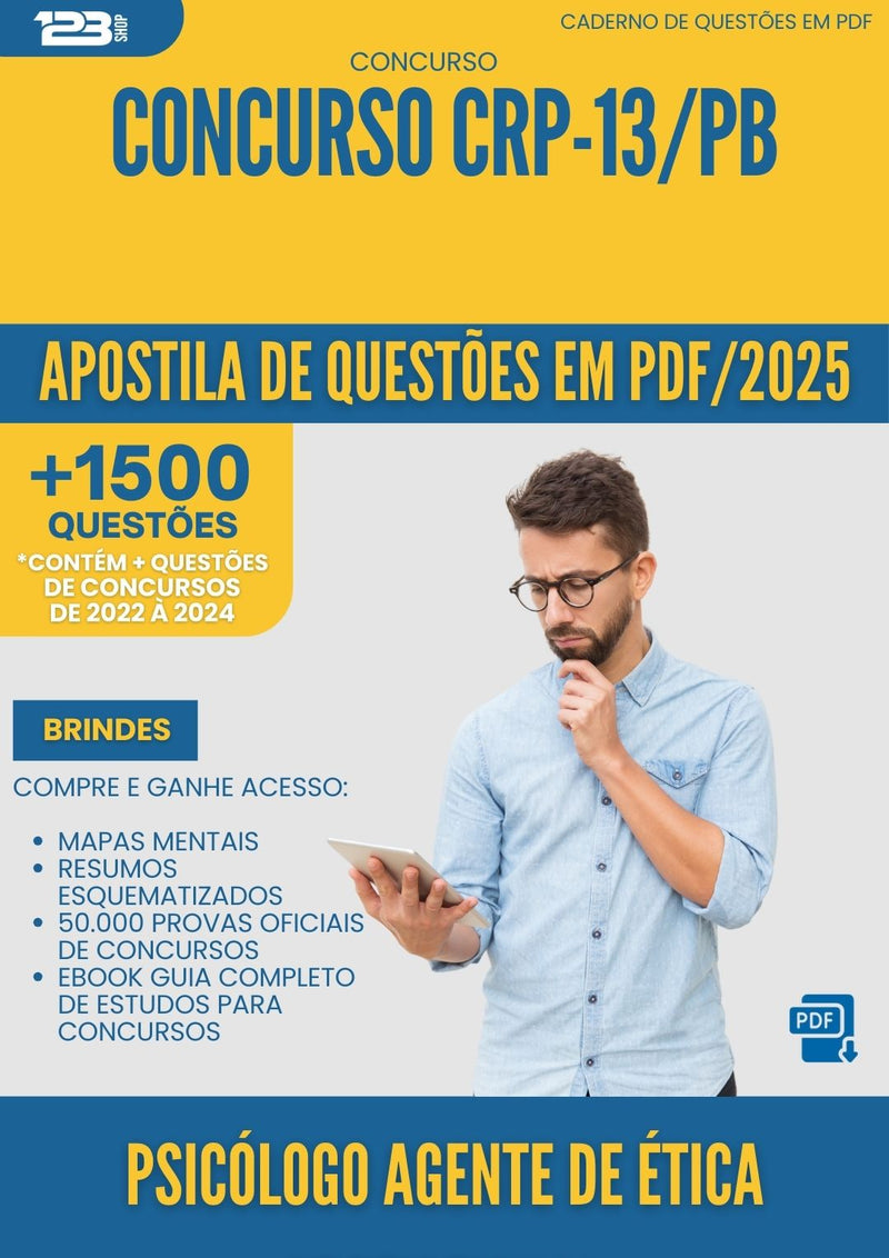 Apostila de Questões para Concurso Psicologo Agente De Etica Profissional Crp 13 Pb 2025 - Mais de 1.500 Questões