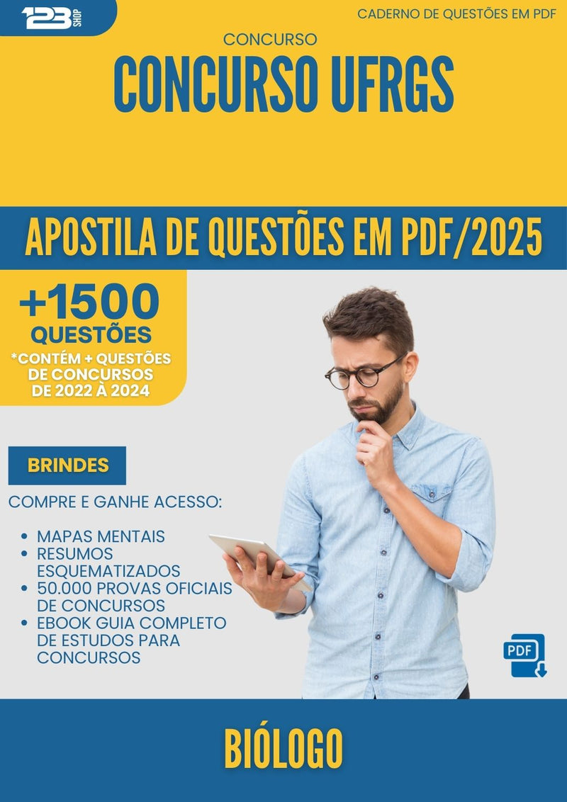 Apostila de Questões para Concurso Biologo Ufrgs 2025 - Mais de 1.500 Questões