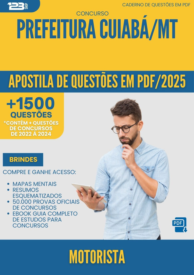 Apostila de Questões para Concurso Motorista da Prefeitura Cuiaba Mt 2025 - Mais de 1.500 Questões