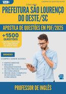 Apostila de Questões para Concurso Professor De Ingles da Prefeitura Sao Lourenco Do Oeste Sc 2025 - Mais de 1.500 Questões