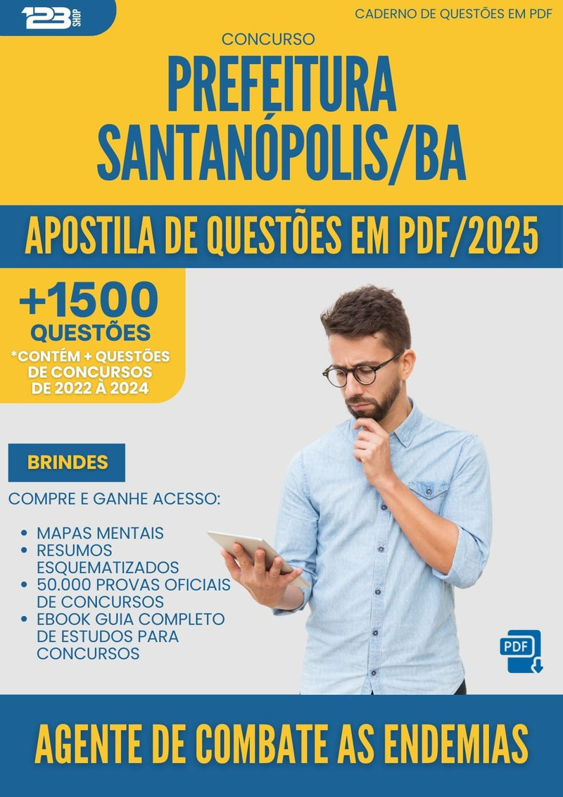 Apostila de Questões para Concurso Agente De Combate As Endemias da Prefeitura Santanopolis Ba 2025 - Mais de 1.500 Questões