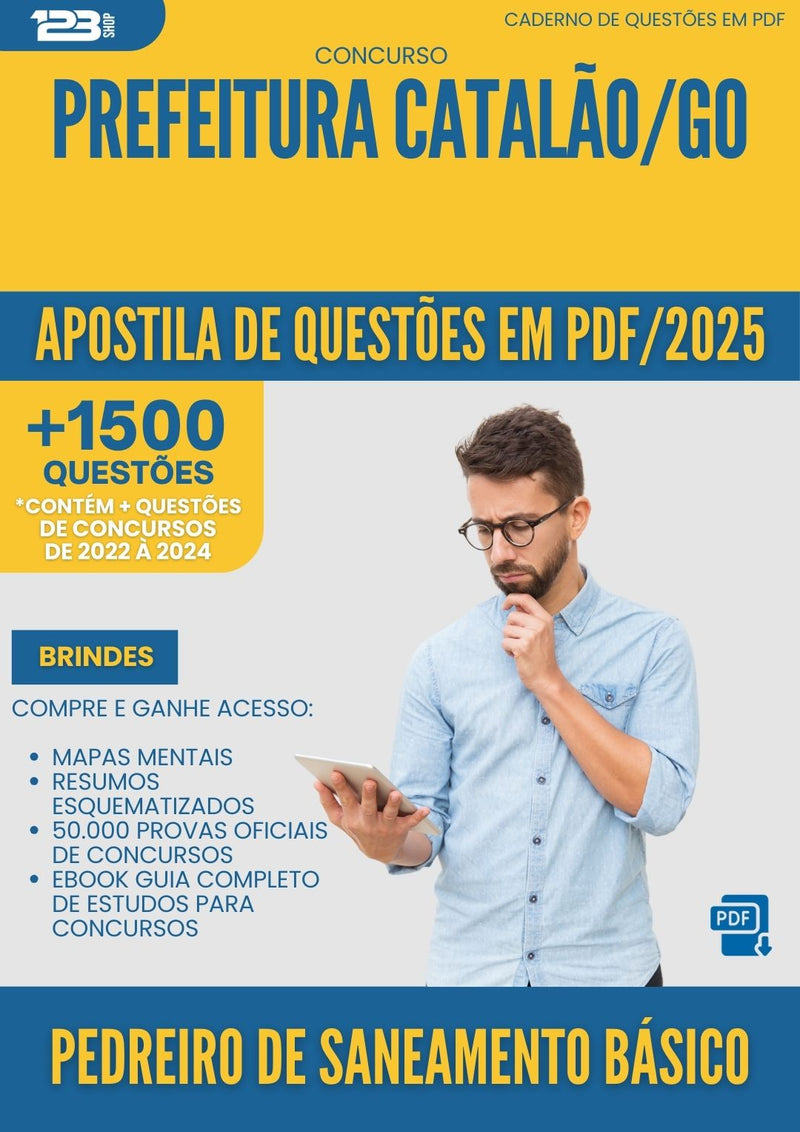 Apostila de Questões para Concurso Pedreiro De Saneamento Basico da Prefeitura Catalao Go 2025 - Mais de 1.500 Questões