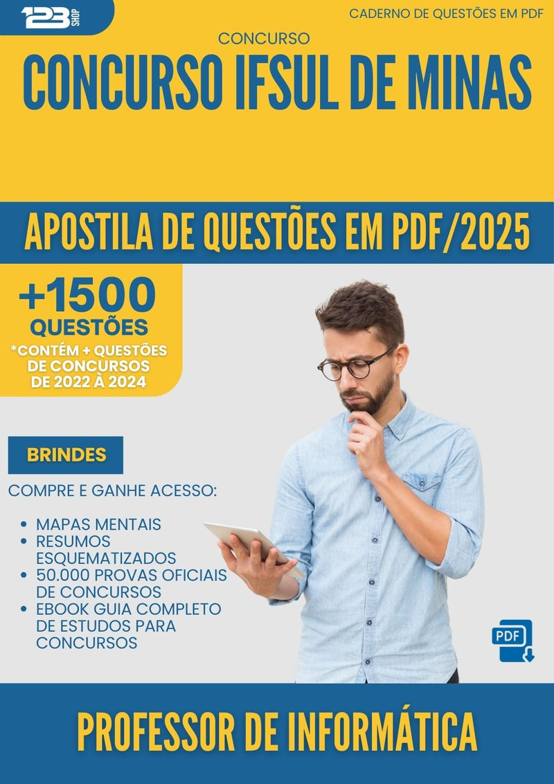 Apostila de Questões para Concurso Professor De Informatica Ifsuldeminas 2025 - Mais de 1.500 Questões