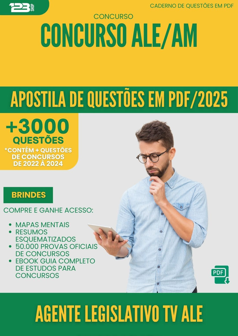 Apostila de Questões para Concurso Agente Legislativo Tv Ale Cinegrafista Ale Am 2025 - Mais de 3.000 Questões