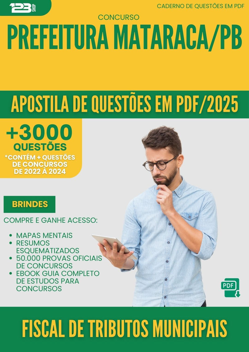 Apostila de Questões para Concurso Fiscal De Tributos Municipais da Prefeitura Mataraca Pb 2025 - Mais de 3.000 Questões