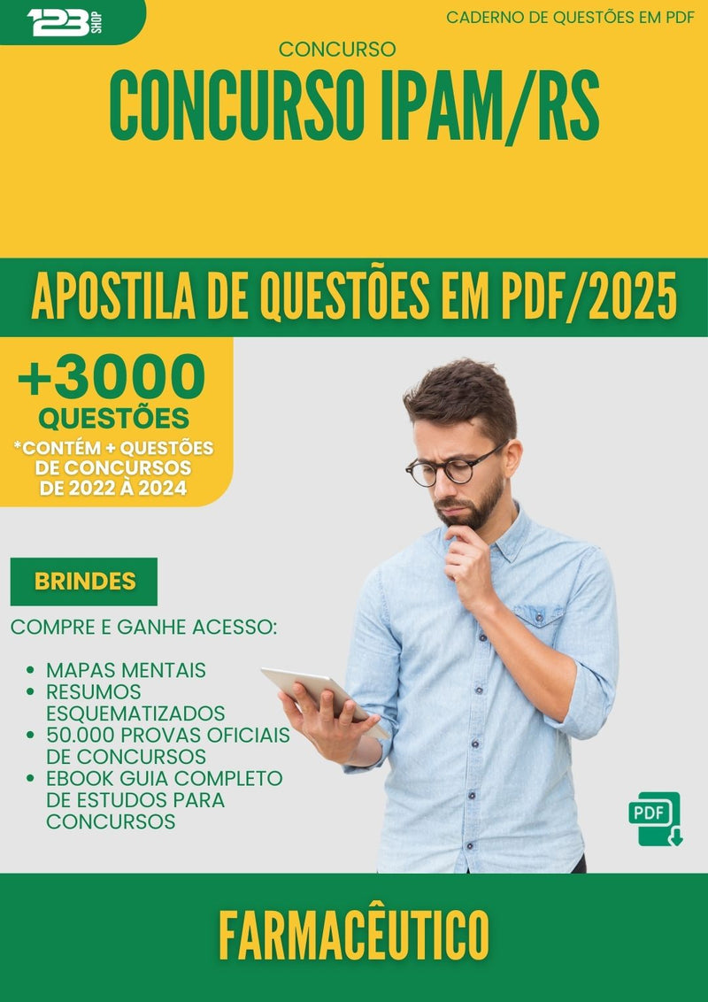 Apostila de Questões para Concurso Farmacia Ipam Rs 2025 Farmaceutico - Mais de 3.000 Questões