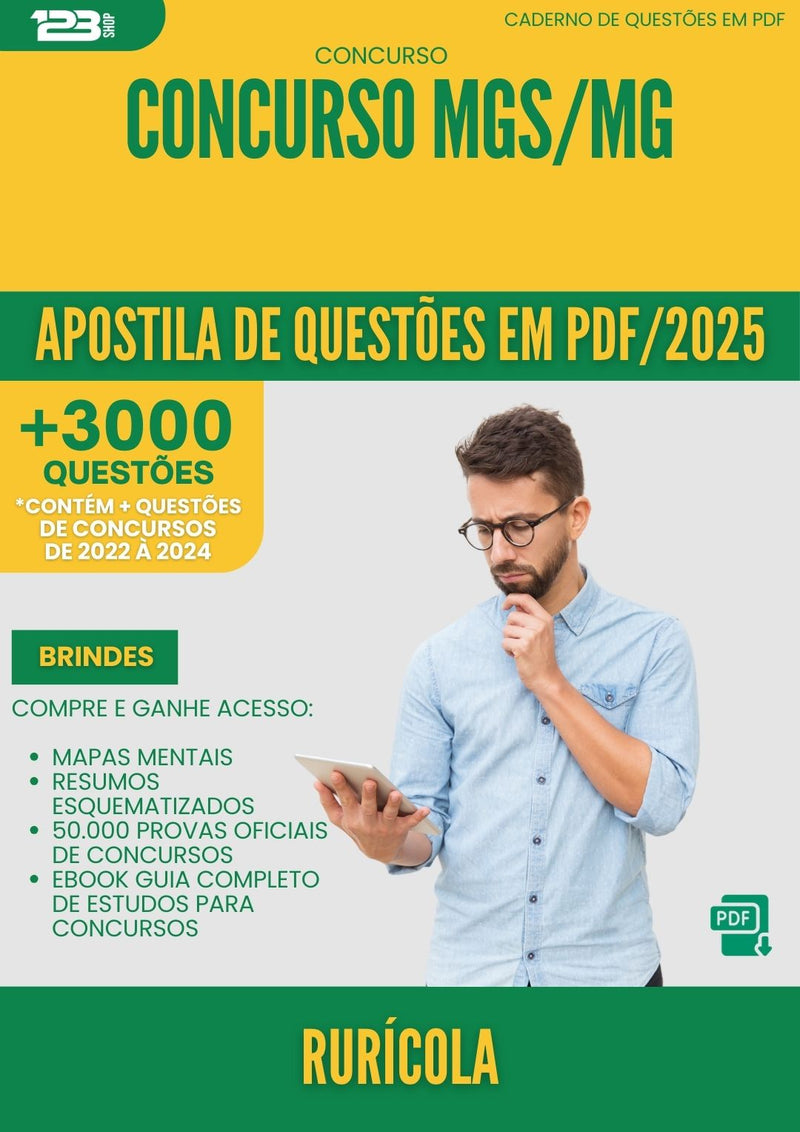 Apostila de Questões para Concurso Mgs Ruricola Mg 2025 - Mais de 3.000 Questões