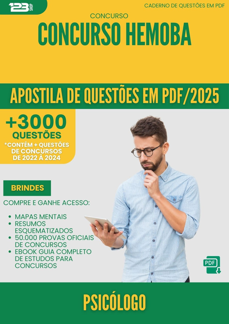 Apostila de Questões para Concurso Psicologo Hemoba 2025 - Mais de 3.000 Questões