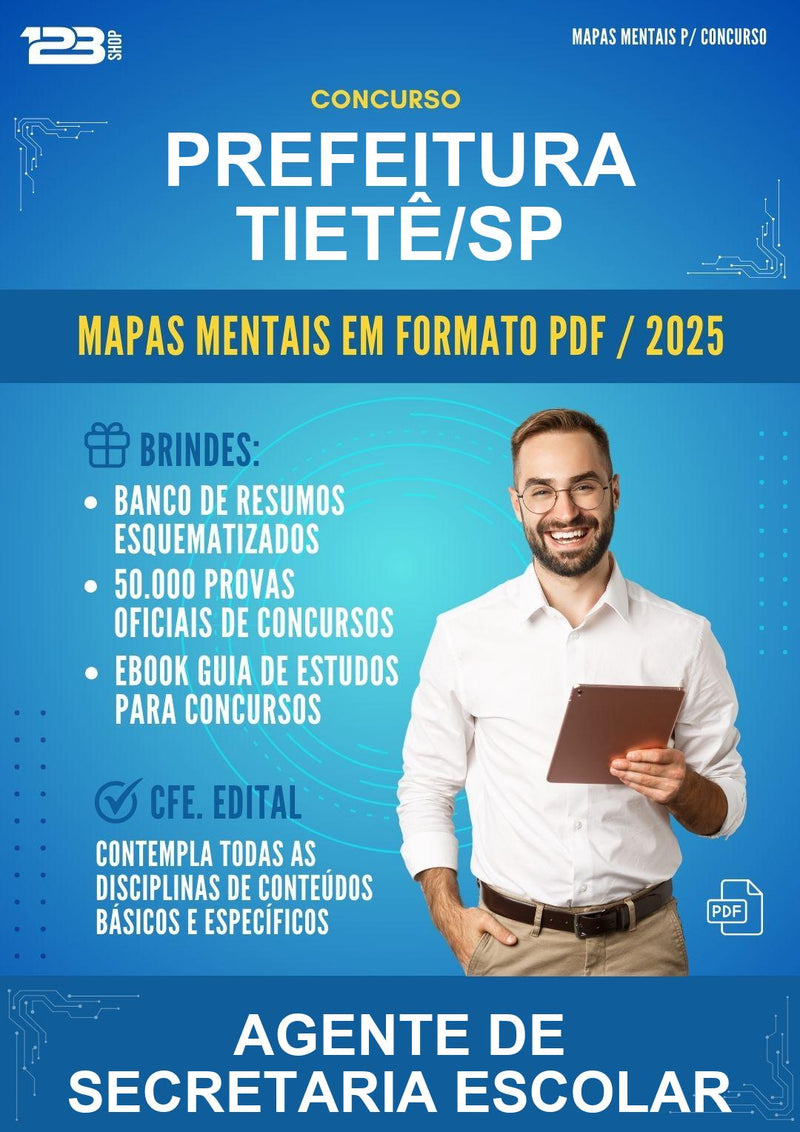 Mapas Mentais para o Concurso Prefeitura Tietê/SP para Agente de Secretaria Escolar
