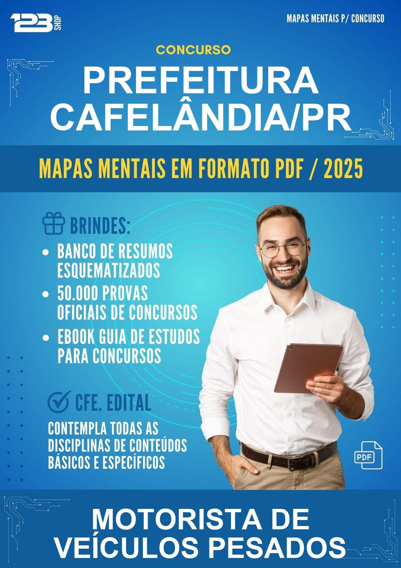 Mapas Mentais para o Concurso Prefeitura Cafelândia/PR para Motorista de Veículos Pesados