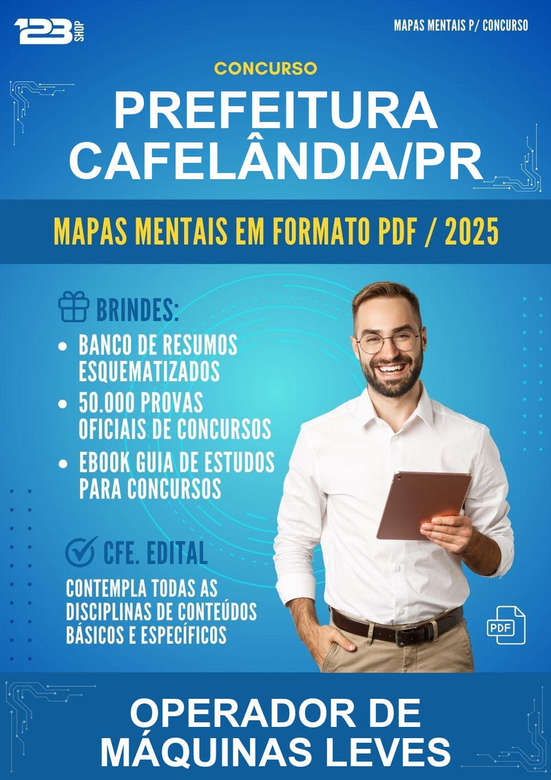 Mapas Mentais para o Concurso Prefeitura Cafelândia/PR para Operador de Máquinas Leves