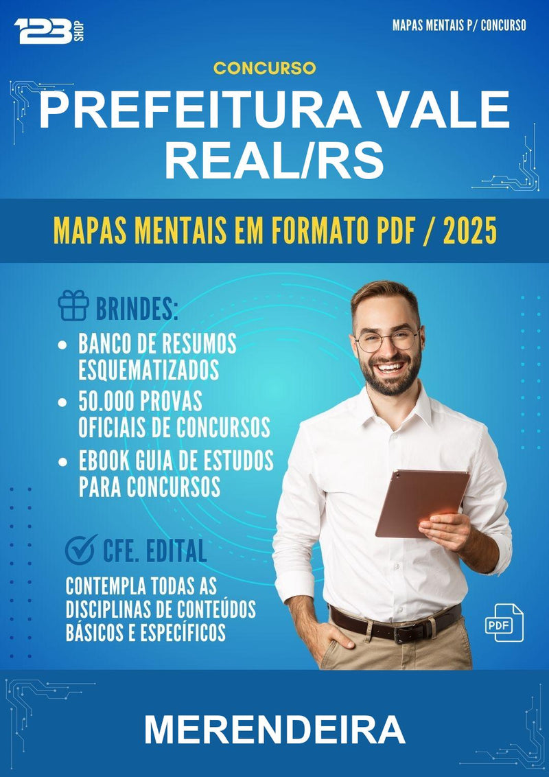 Mapas Mentais para o Concurso Prefeitura Vale Real/RS para Merendeira