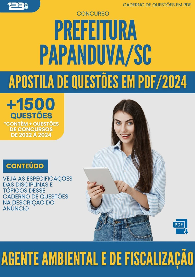 Apostila de Questões para Concurso Prefeitura Papanduva SC 2024 Agente Ambiental E De Fiscalização - Mais de 1.500 Questões