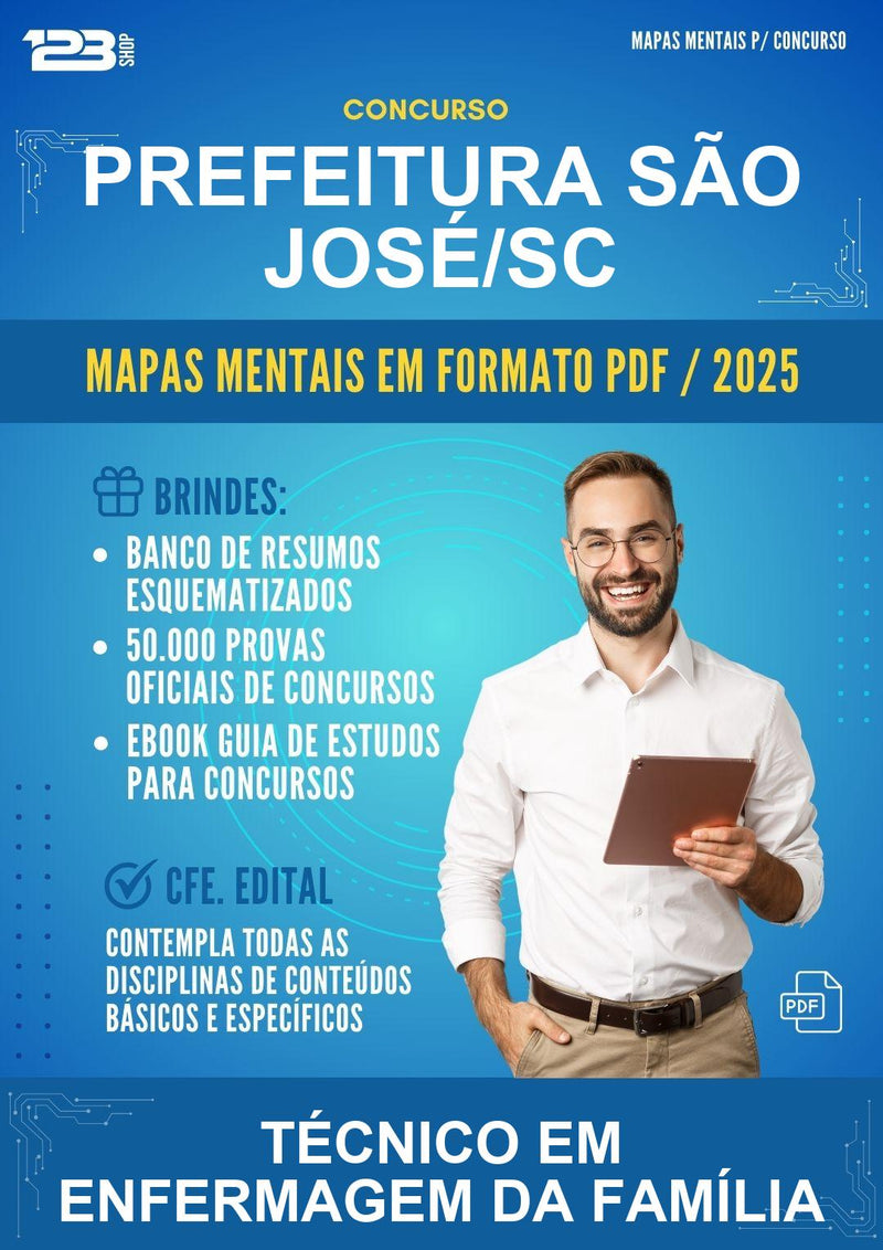 Mapas Mentais para o Concurso Prefeitura São José/SC para Técnico Em Enfermagem da Família
