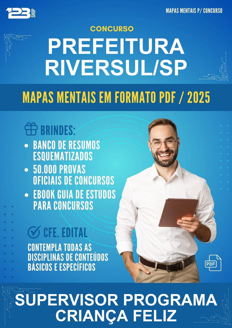 Mapas Mentais para o Concurso Prefeitura Riversul/SP para Supervisor Programa Criança Feliz