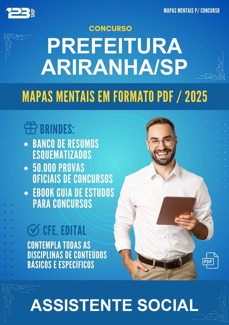 Mapas Mentais para o Concurso Prefeitura Ariranha/SP para Assistente Social