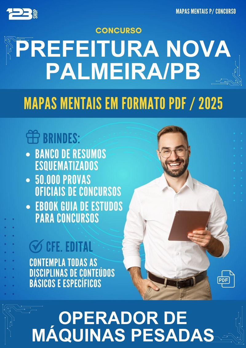 Mapas Mentais para o Concurso Prefeitura Nova Palmeira/PB para Operador de Máquinas Pesadas
