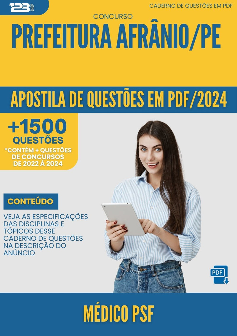 Apostila de Questões para Concurso Prefeitura Afrânio PE 2024 Médico PSF - Mais de 1.500 Questões