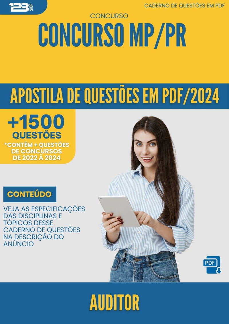 Apostila de Questões para Concurso MP PR 2024 Auditor - Mais de 1.500 Questões