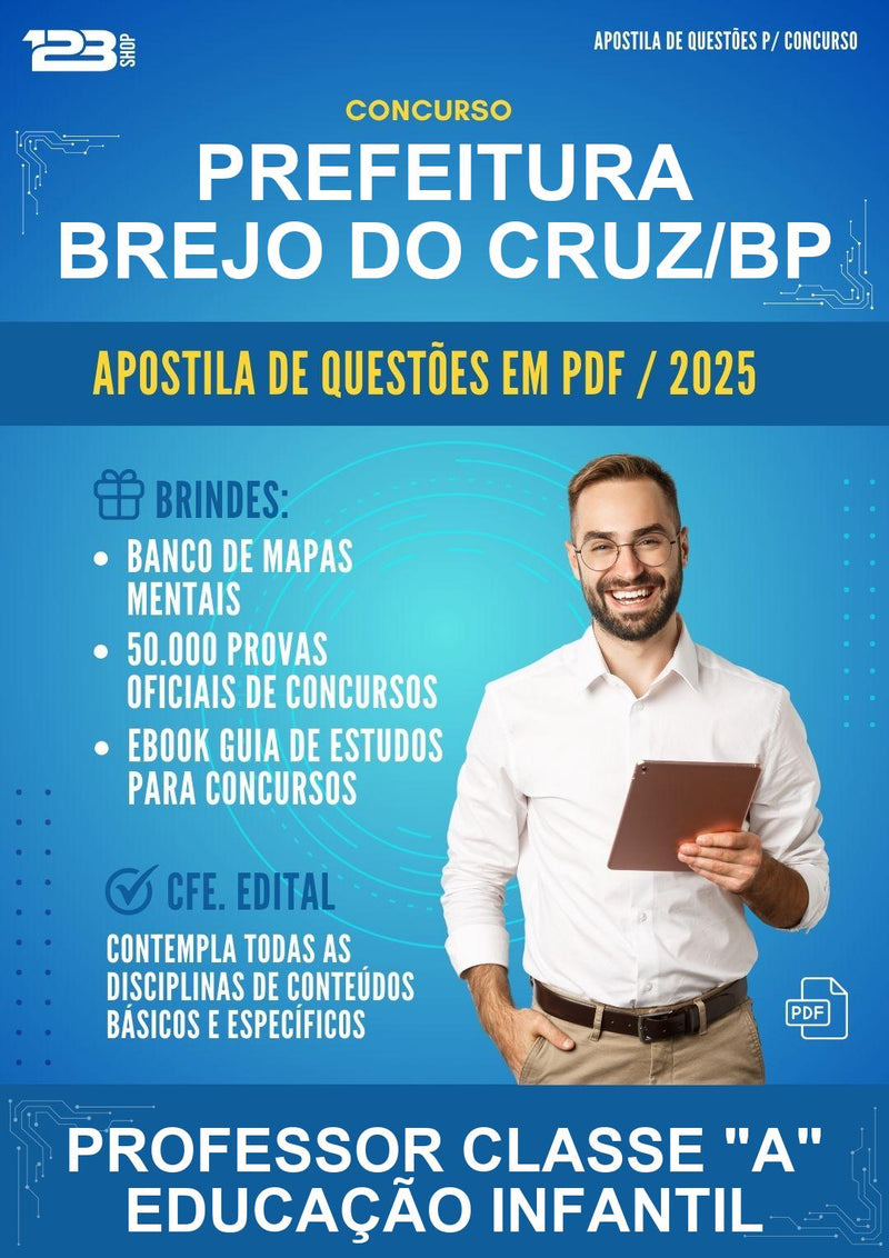 Apostila de Questões para o Concurso Prefeitura Brejo do Cruz/PB para Professor Classe "a" Educação Infantil