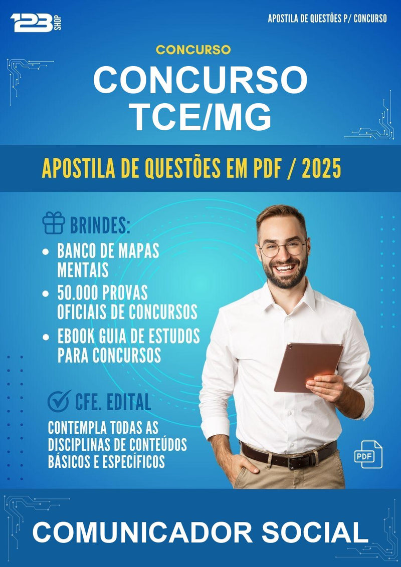 Apostila de Questões para o Concurso Tce/MG para Comunicador Social - Mais de 1.500 Questões