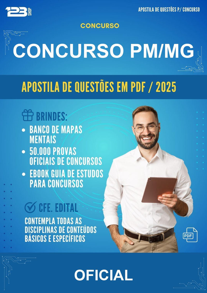 Apostila de Questões para o Concurso Pm/MG para Oficial - Mais de 3.000 Questões
