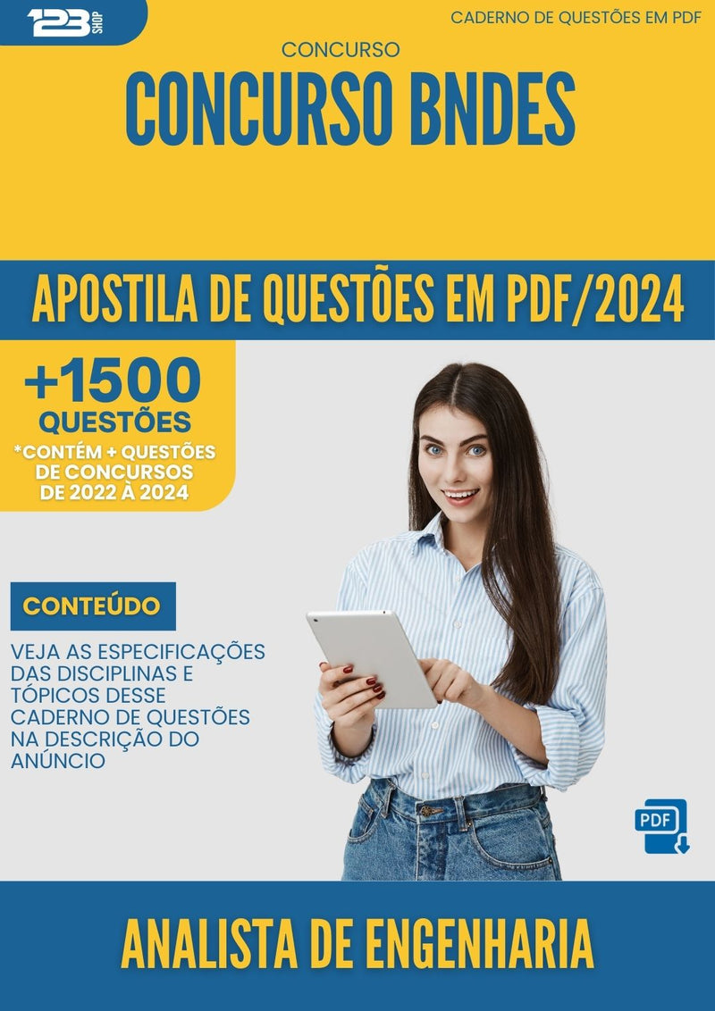 Apostila de Questões para Concurso Analista de Engenharia Concurso BNDES 2024 - Mais de 1.500 Questões