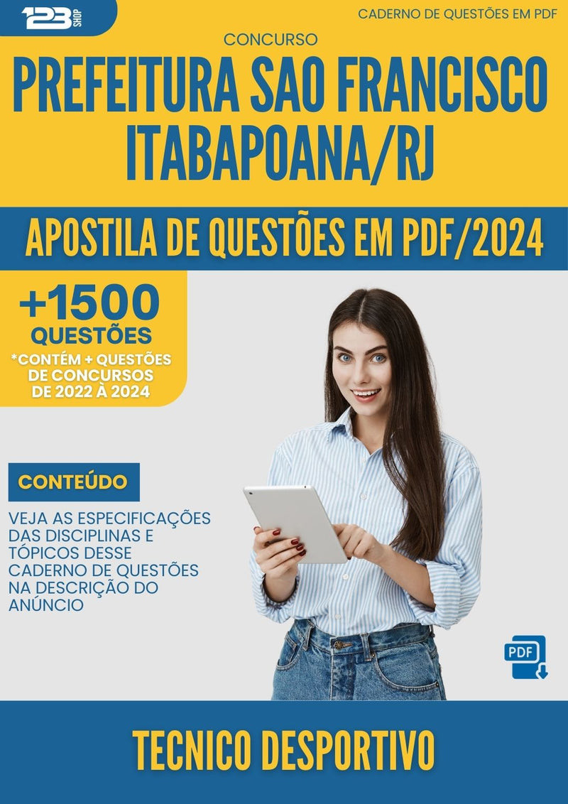 Apostila de Questões para Concurso Fiscal Sanitário Prefeitura São Francisco Itabapoana RJ 2024 - Mais de 1.500 Questões