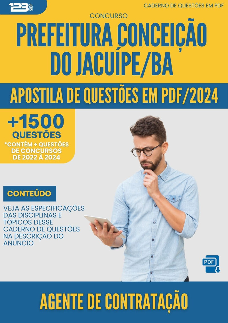 Apostila de Questões para Concurso Agente de Contratação Prefeitura Conceição do Jacuípe BA 2024 - Mais de 1.500 Questões