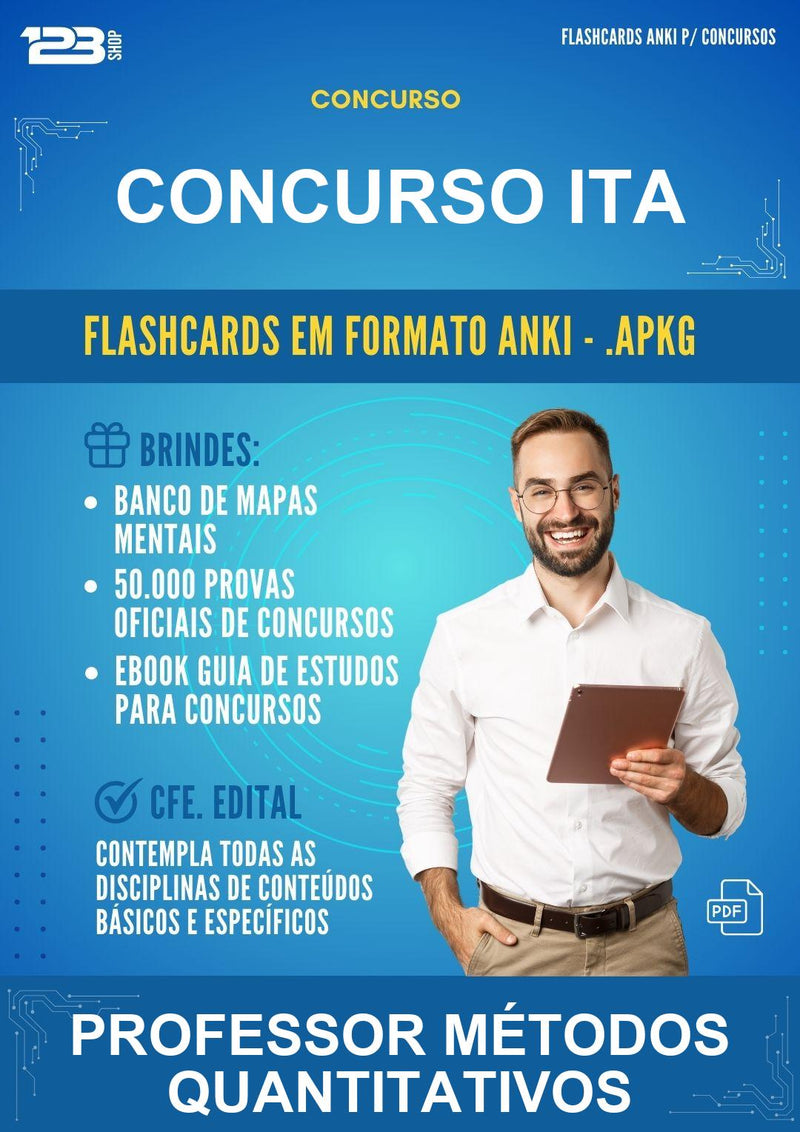 Flashcards Anki para o Concurso Ita para Professor Métodos Quantitativos - 400 Flashcards