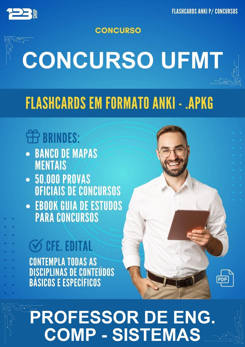 Flashcards Anki para o Concurso Ufmt para Professor de Eng. Comp - Sistemas - 400 Flashcards