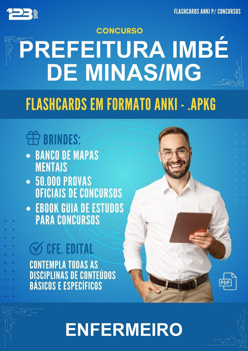 Flashcards Anki para o Concurso Prefeitura Imbé de Minas/MG para Enfermeiro - 400 Flashcards