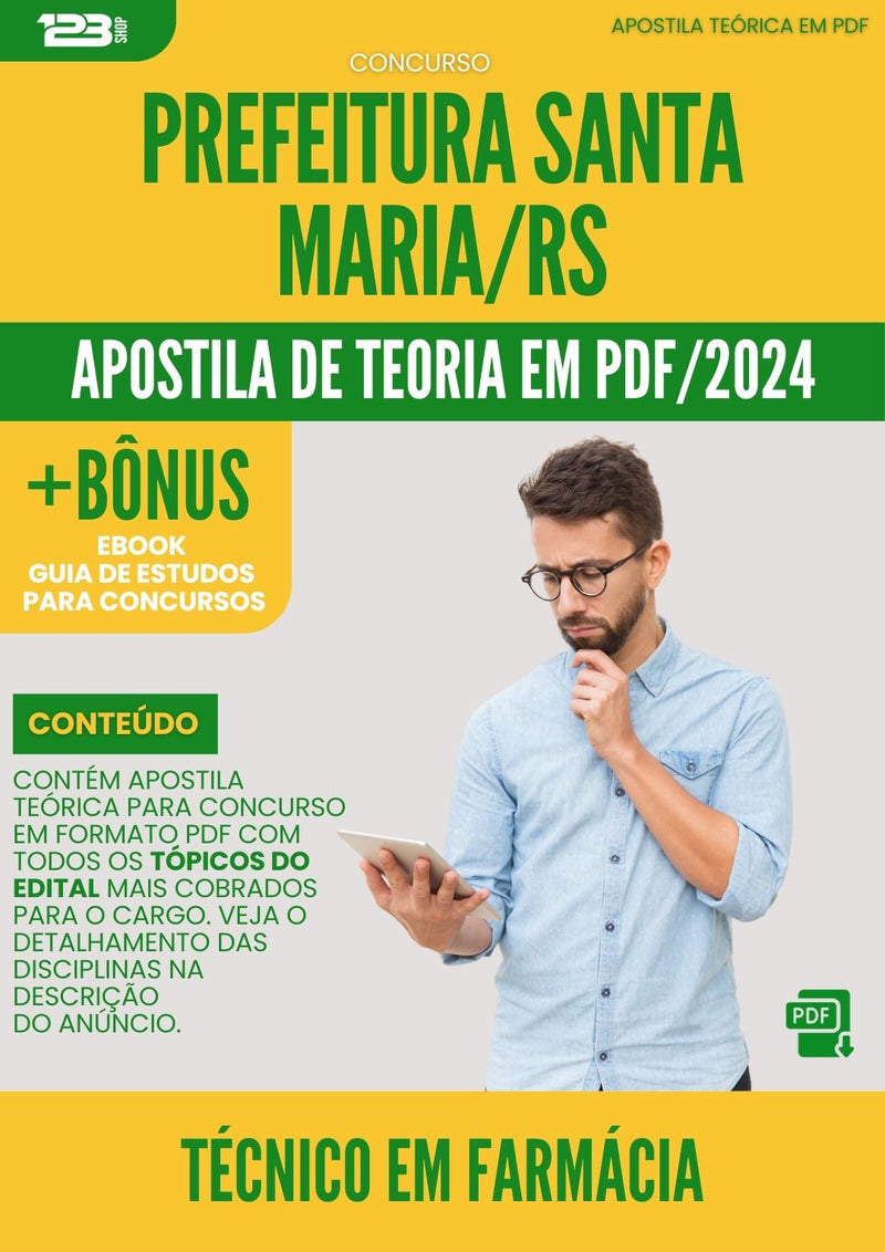 Apostila Teórica para Técnico em Farmácia Concurso Prefeitura Santa Maria RS 2024
