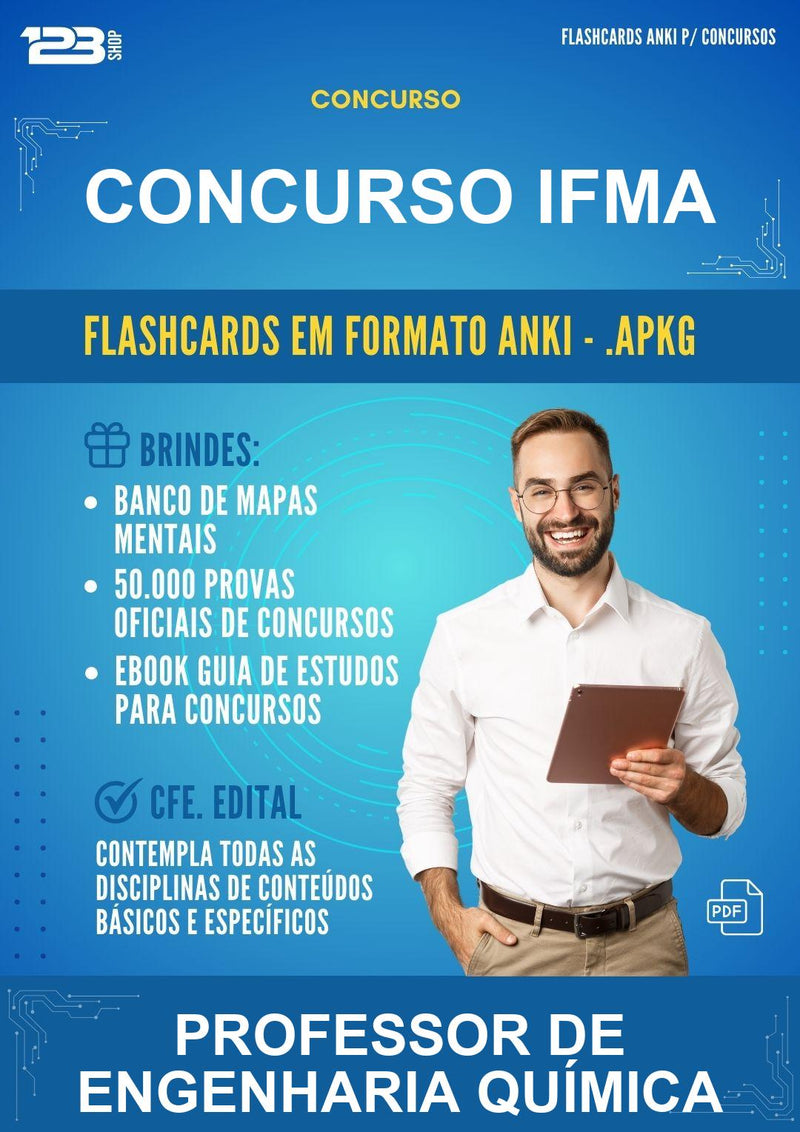 Flashcards Anki para o Concurso Ifma para Professor de Engenharia Química - 400 Flashcards