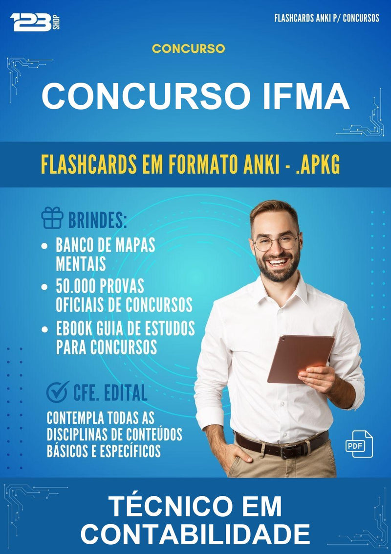 Flashcards Anki para o Concurso Ifma para Técnico Em Contabilidade - 400 Flashcards
