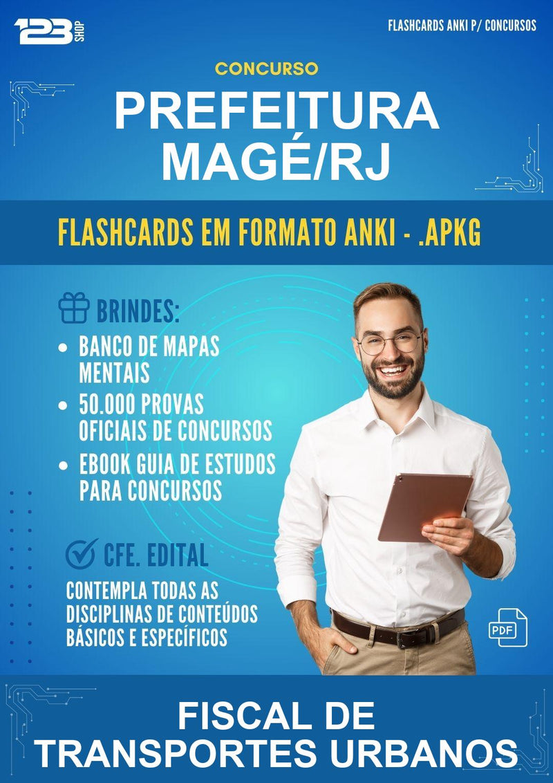 Flashcards Anki para o Concurso Prefeitura Magé/RJ para Fiscal de Transportes Urbanos - 400 Flashcards
