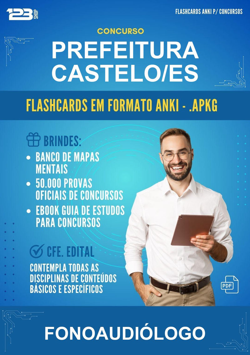 Flashcards Anki para o Concurso Prefeitura Castelo/ES para Fonoaudiólogo - 400 Flashcards