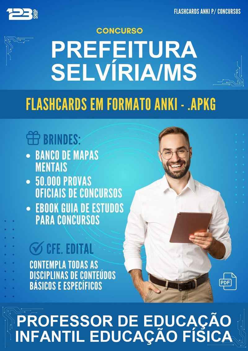 Flashcards Anki para o Concurso Prefeitura Selvíria/MS para Professor de Educação Infantil Educação Física - 400 Flashcards