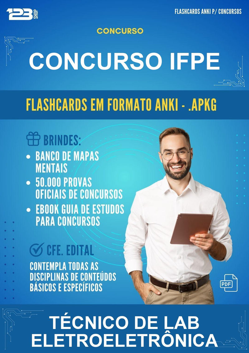 Flashcards Anki para o Concurso Ifpe para Técnico de Lab Eletroeletrônica - 400 Flashcards