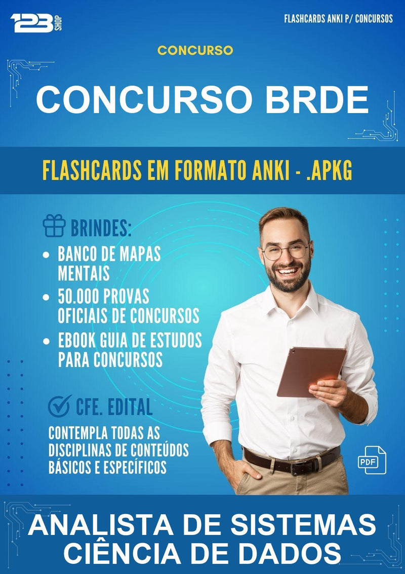 Flashcards Anki para o Concurso Brde para Analista de Sistemas Ciência de Dados - 400 Flashcards